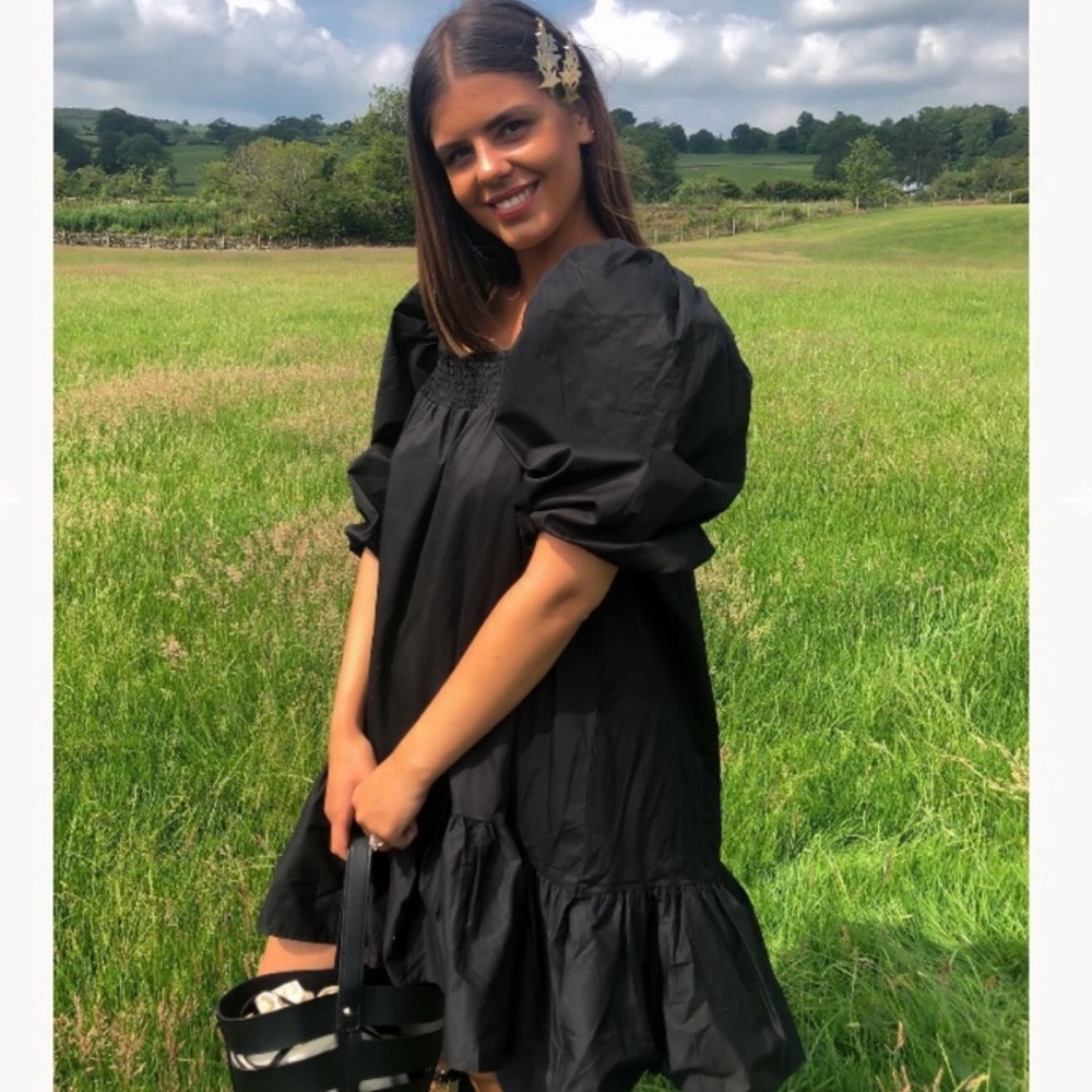 H&M organic cotton puff sleeve dress NWT - Picture 2 of 7